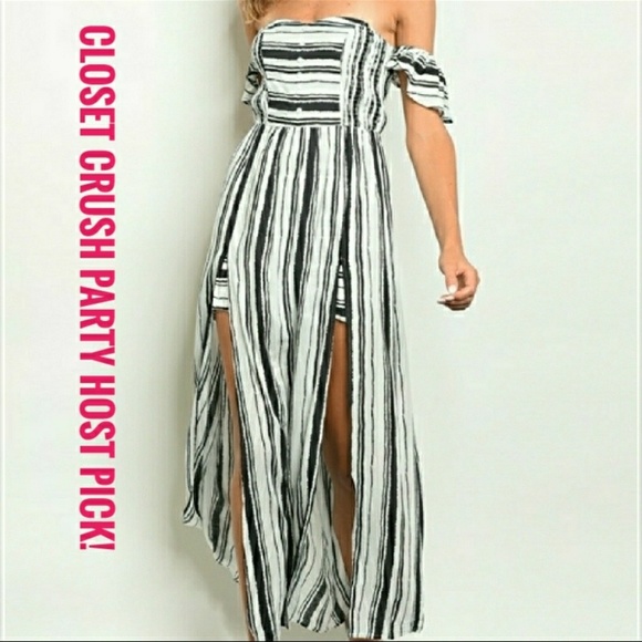 Dresses & Skirts - 🔴Miranda Off Shoulder Stripe Maxi Short Set